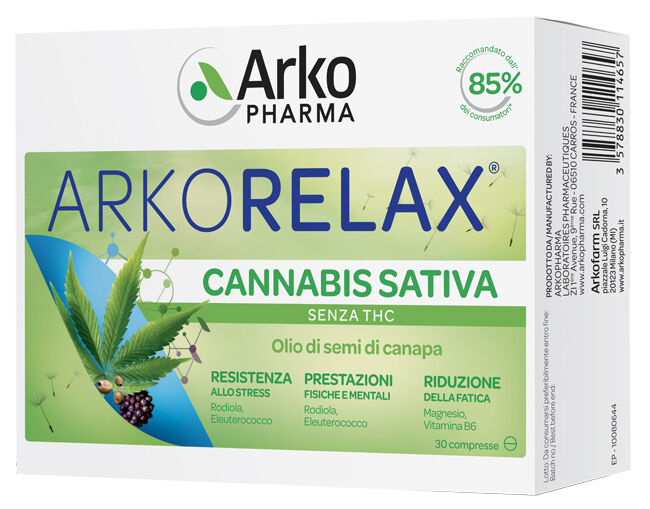 Arkofarm Srl Arkorelax Cannabis Sativa 30 Compresse