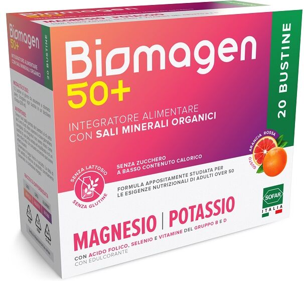 Sofar Biomagen 50+ Magnesio E Potassio Senza Zuccheri 20 Bustine