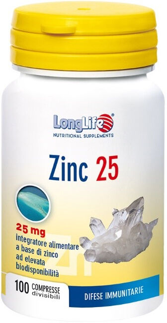 Longlife Zinc 25mg 100 Compresse