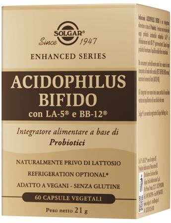 Solgar Acidophilus Bifido Integratore Probiotici 60 Capsule