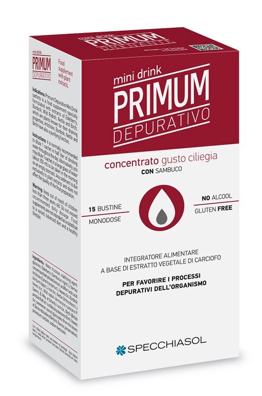 Specchiasol Primum Depurativo Mini Drink Gusto Ciliegia Nera Integratore 15 Bust