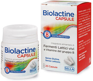 Biolactine Capsule Integratore di fermenti Lattici e Vitamine 20 Capsule