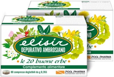 Pool Pharma Elisir Depurativo Ambrosiano Le 20 Buone Erbe Integratore Intestinale 80 Compres