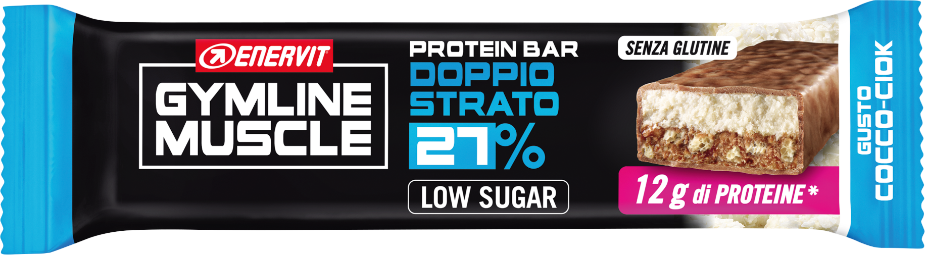 Enervit Gymline Muscle Protein Bar 27% Doppio Strato Cocco-Ciok 1 Pezzo