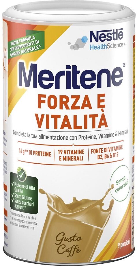 Meritene Forza e Vitalità Polvere Caffè Integratore Proteine Vitamine e Mineral