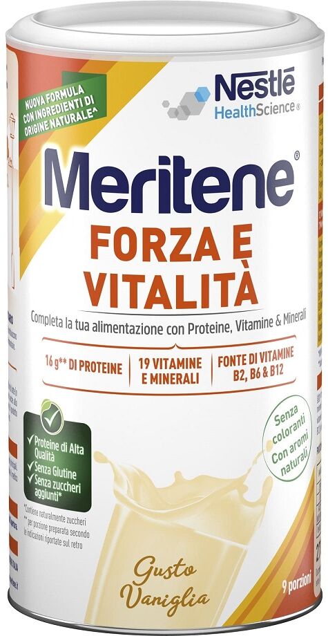 Meritene Forza e Vitalità Polvere Vaniglia Integratore Proteico 270 g