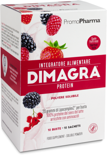 Promopharma Dimagra Protein Red Fruit 10 Bustine