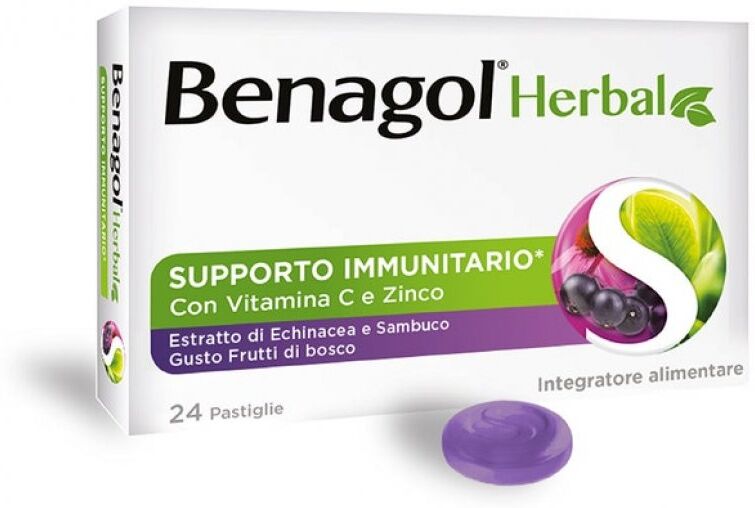 Benagol Herbal Frutti di Bosco 24 Pastiglie