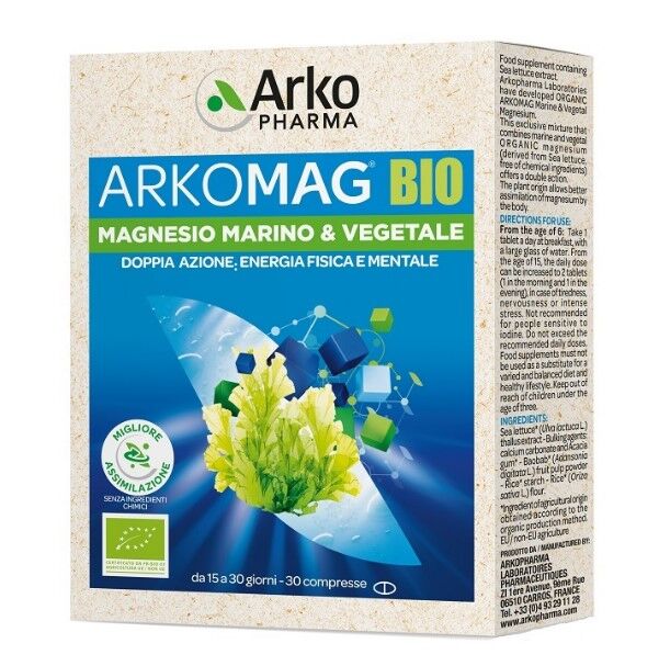 Arkopharma Arkomag Bio Magnesio Marino e Vegetale 30 compresse
