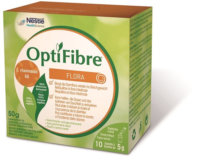 Nestle Optifibre Flora Integratore Di Fibre Contro la Diarrea 10 Bustine Da 5 g