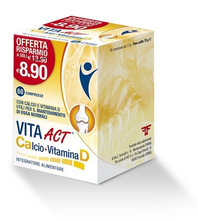 F&f Vita Act Calcio + Vitamina D Integratore Ossa e Denti 60 Compresse