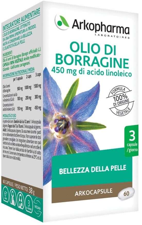 Arkopharma Arkocapsule Olio di Borragine Bio 60 capsule