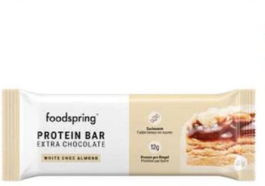 FOODSPRING Protein Bar Extra Cioccolato Cioccolato Bianco e Mandorle 45 g