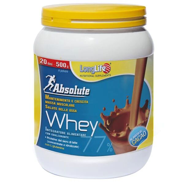 LONGLIFE Absolute Whey Integratore Alimentare Cacao 500 g 20 Dosi