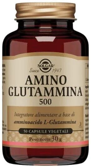 SOLGAR Amino Glutammina 500 Integratore 50 Capsule Vegetali