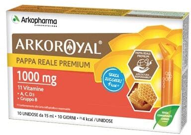 ARKOPHARMA Arkoroyal Pappa Reale Premium 1000 Mg Con 11 Vitamine Senza Zucchero 10 Fiale