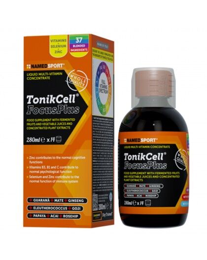 TonikCell Focus Plus 280 ml Named Sport tonico multivitaminico contro stanchezza e stress