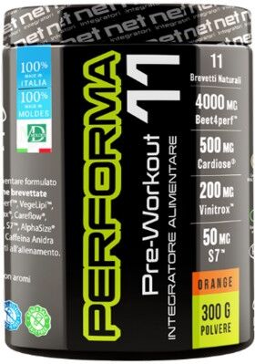 Net Integratori Performa 11 300 gr Gusto Arancia Integratore Pre workout