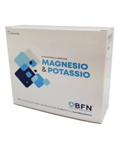 BFN Magnesio e Potassio Mg-K 14 bustine Integratore Alimentare con Vitamina C-E-B9.