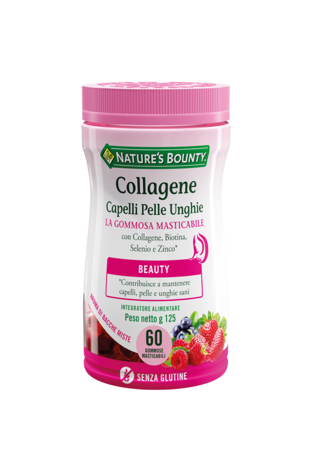 Nature's Bounty Collagene Capelli Pelle Unghie con Collagene, Vitamine e Minerali 60 gommose