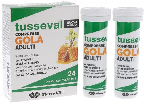 Marco viti farmaceutici spa TUSSEVAL GOLA Adulti 24 Compresse