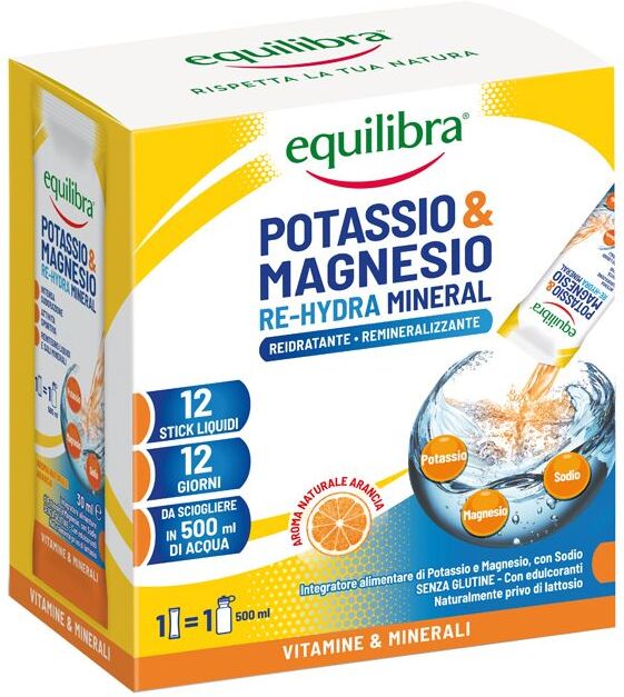 Equilibra Potassio Magnesio Re Hydra Mineral Integratore 12 Stick Liquidi