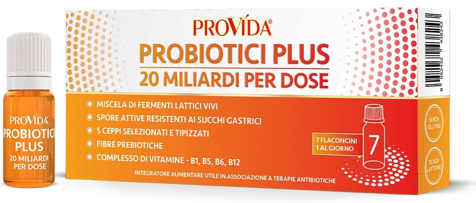 Provida Probiotici Plus 20 Miliardi Integratore Fermenti Lattici 7 Flaconcini 8ml