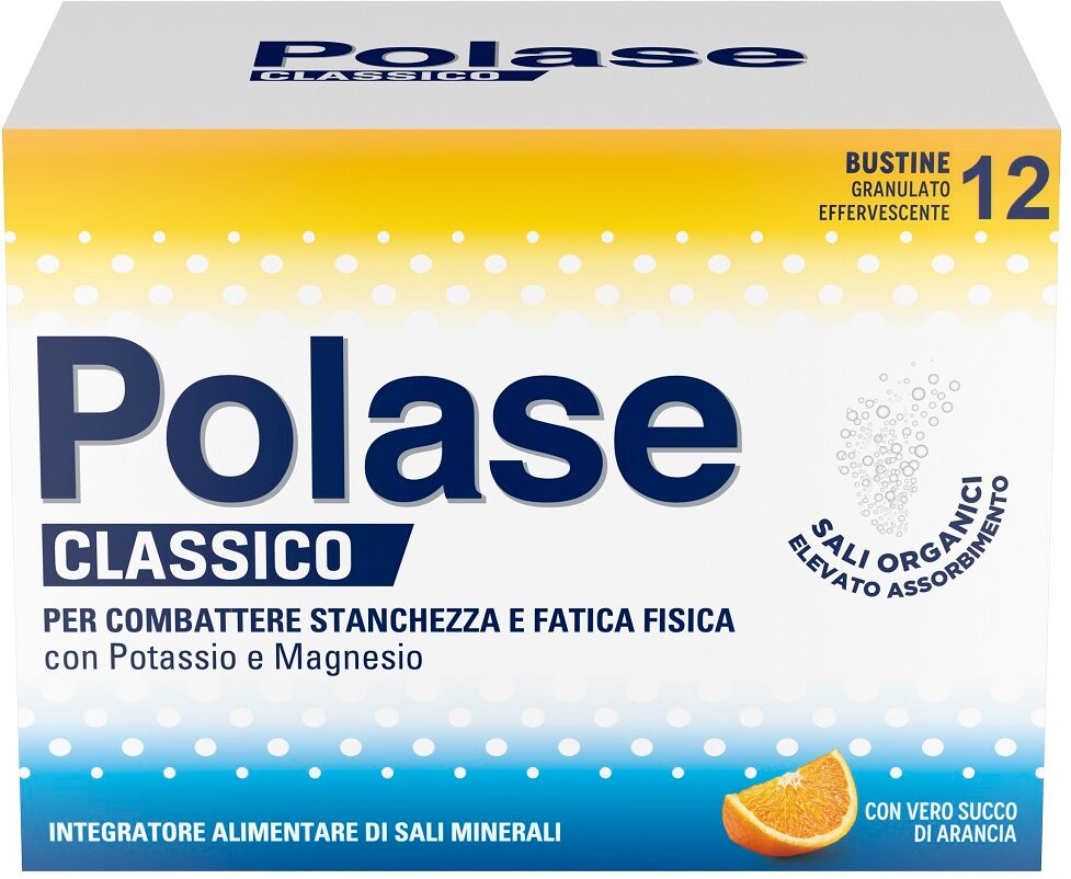 Polase Classico Magnesio E Potassio Integratore Alimentare Sali Minerali Gusto Arancia 12 Bustine