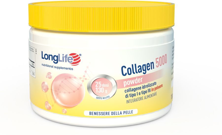 Longlife Collagen 5000 Powder Integratore Collagene Idrolizzato 130g