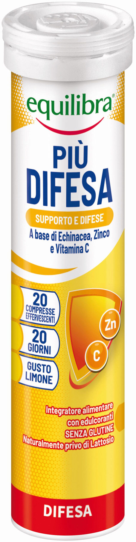 Equilibra Più Difesa Integratore Sistema Immunitario Gusto Limone 20 Compresse Effervescenti