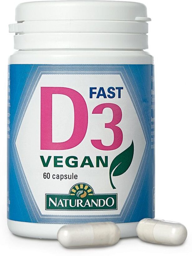 Naturando D3 Fast Vegan Integratore Ossa 60 Capsule