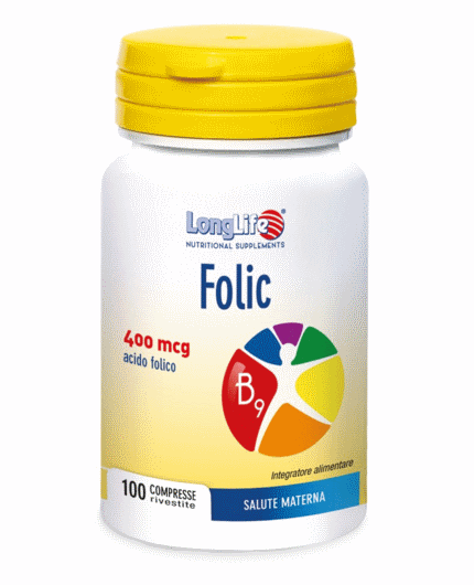 Longlife Folic 400mcg Integratore Acido Folico 100 Compresse
