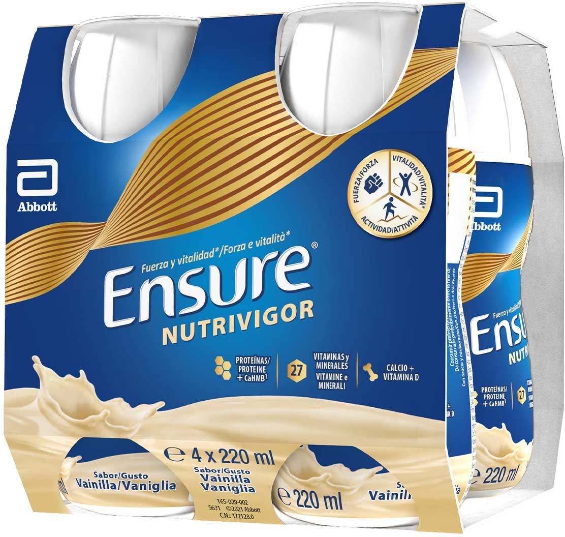 Ensure Nutrivigor Integratore Proteico Multivitaminico Vaniglia 4x220ml