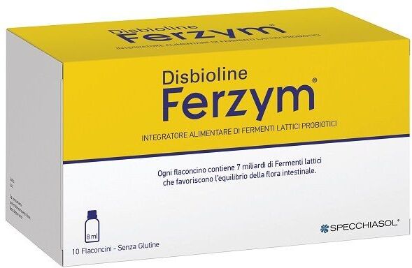 Specchiasol Disbioline Ferzym Integratore Fermenti Lattici Probiotici 10 Flaconcini