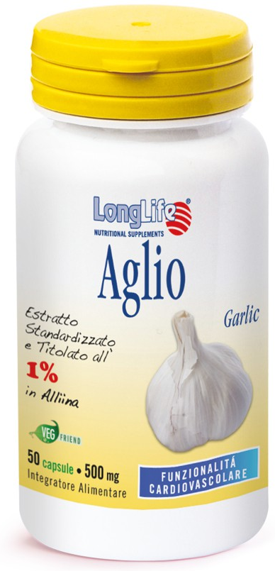 Longlife Aglio 500mg Integratore Colesterolo Trigliceridi 60 Capsule