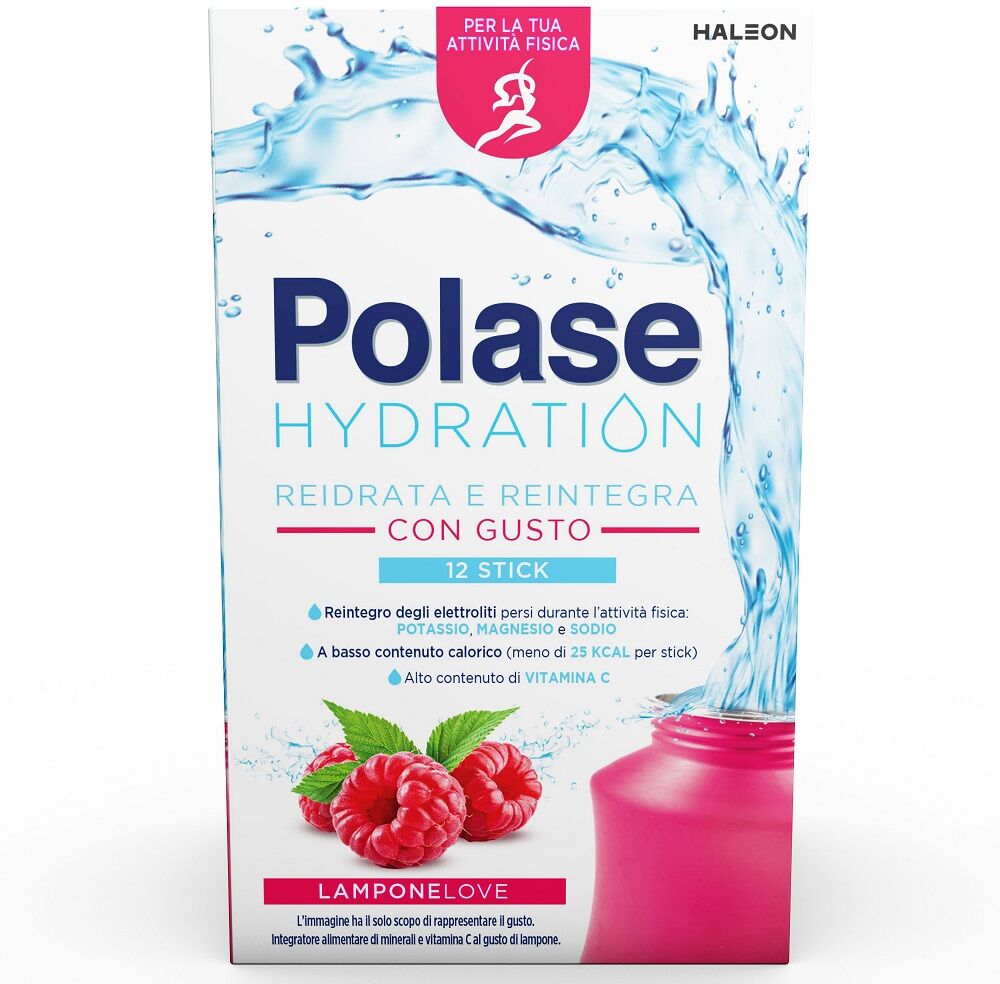 Polase Hydration Integratore Alimentare Magnesio E Potassio Sali Minerali Vitamina C Lampone 12 Stick