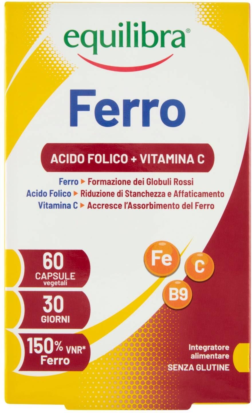 Equilibra Ferro Integratore Acido Folico E Vitamina C 60 Perle