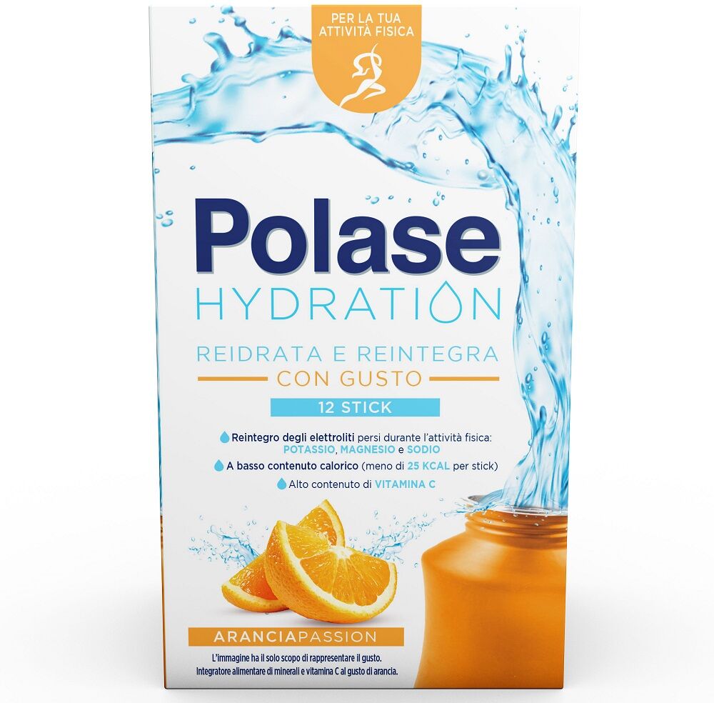 Polase Hydration Integratore Alimentare Magnesio E Potassio Sali Minerali Vitamina C Arancia 12 Stick