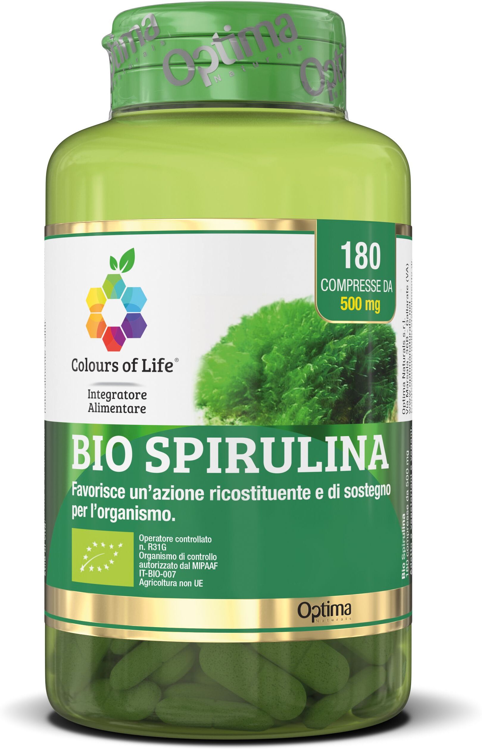 Optima Bio Spirulina Integratore Sostegno 180 Compresse