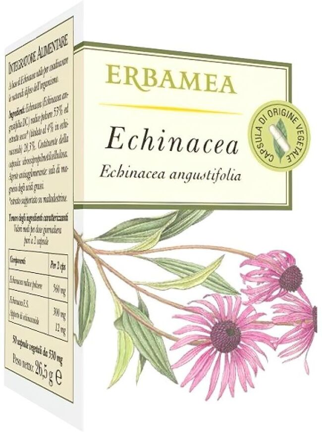 Erbamea Echinacea Integratore Difese Immunitarie 50 Capsule Vegetali