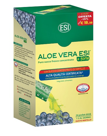 Aloe Vera Esi + Forte Mirtillo Integratore Alimentare 24 Pocket Drink