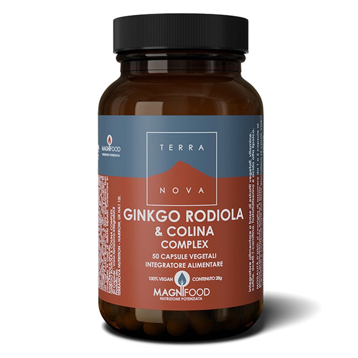 Terranova Ginkgo Rodiola Colina Integratore Stress 50 Capsule