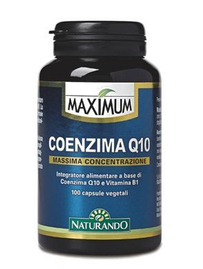 Naturando Maximum Coenzima Q10 Integratore Controllo Colesterolo 100 Capsule