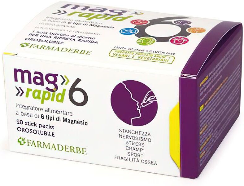 Farmaderbe Mag 6 Rapid Integratore Di Magnesio 20 Bustine