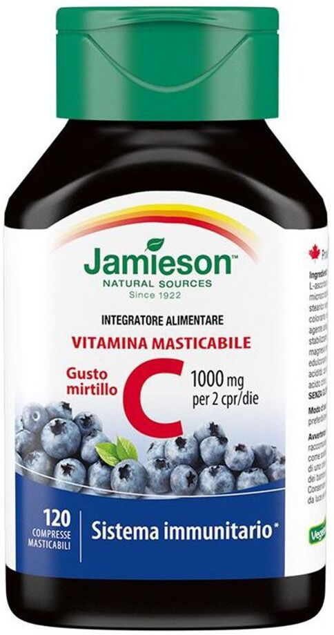 Jamieson Vitamica C 1000 Integratore Difese Mirtillo 120 Compresse Masticabili