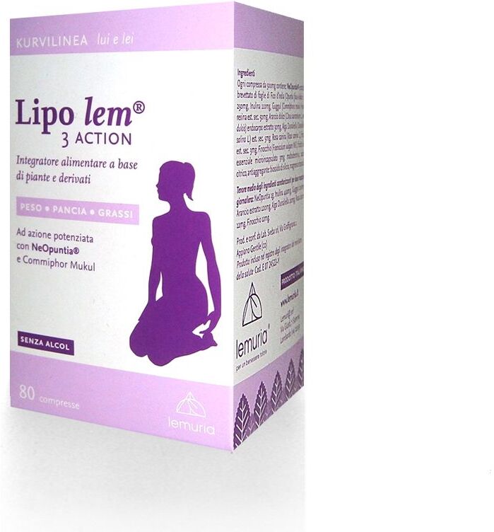 Lemuria Kurvilinea Lipolem 3 Action Integratore Controllo Peso 80 Compresse