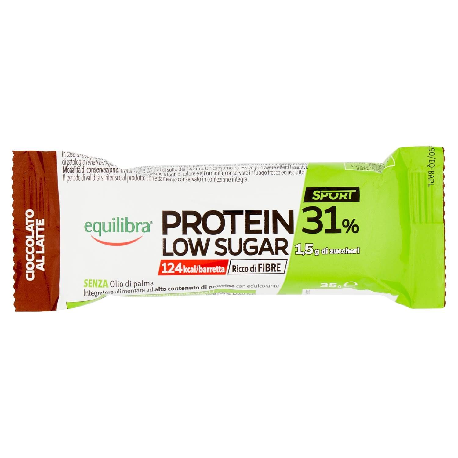 Equilibra Protein 31% Low Sugar Cioccolato Al Latte 35g