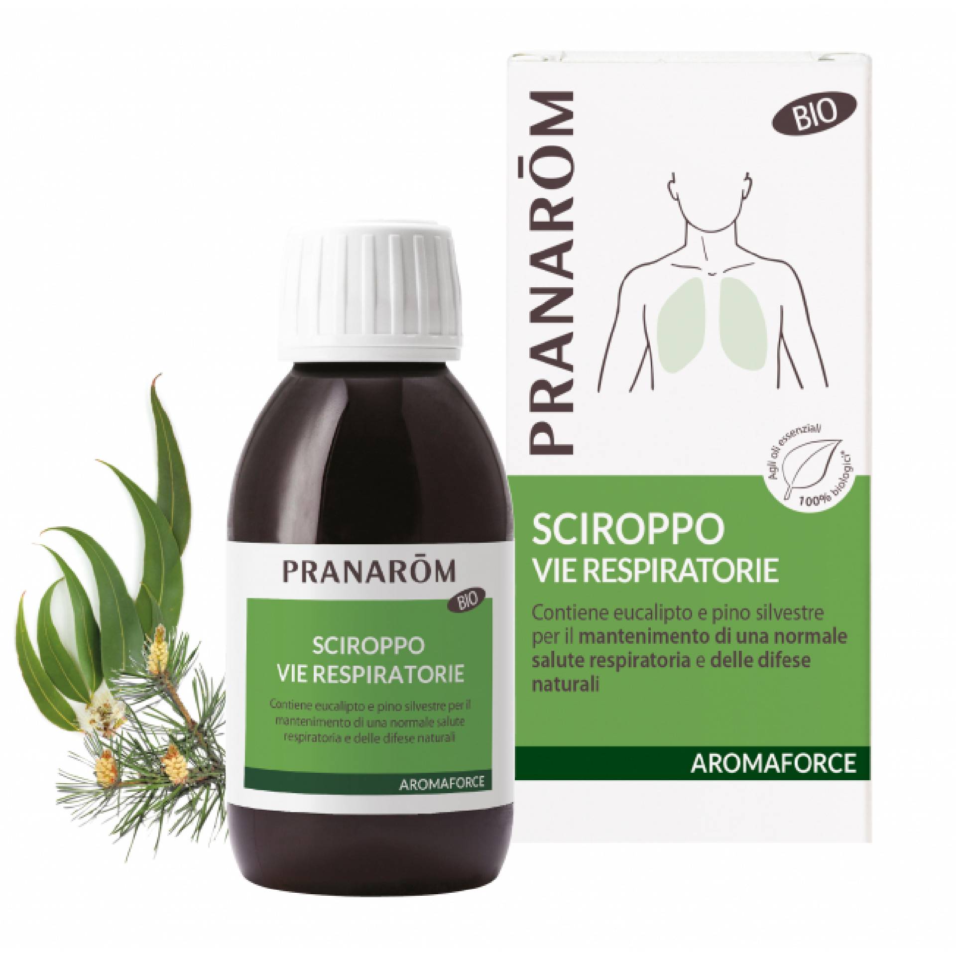 Pranarom Aromaforce Bio Sciroppo Vie Respiratorie Miele 150ml