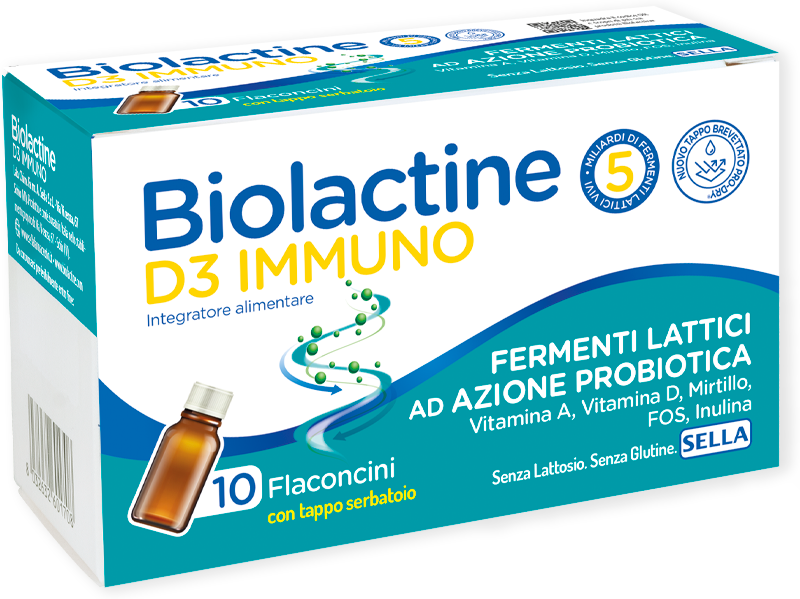 Biolactine D3 Immuno Integratore Fermenti Lattici 10 Flaconcini