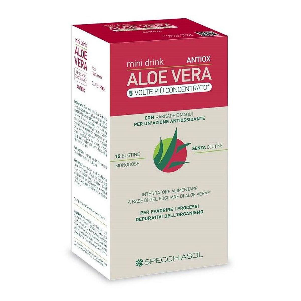 Specchiasol Aloe Vera Antiox Mini Drink Integratore Depurativo 15 Stick